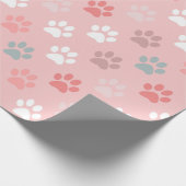 Pet paw print - roze cadeaupapier (Hoek)