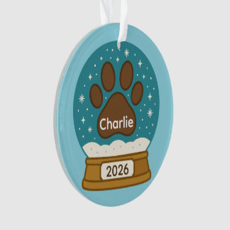  Pet Paw Print Sneeuw Wereldbol Ornament