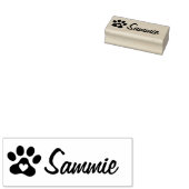 Pet paw print with heart custom cat dog name 	rubberstempel (Gestempeld)