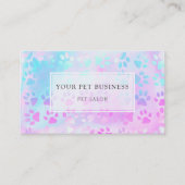 Pet Paw prints paarse blauw Visitekaartje (Voorkant)