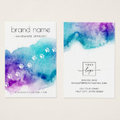 Pet paw prints waterverf oorbel display kaart (Voorkant /achterkant)