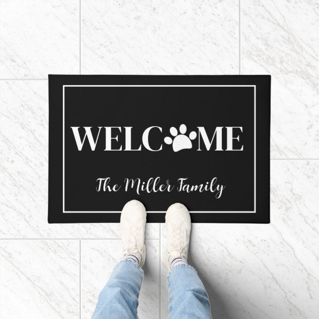 Pet Paw Welkom met Naam Deurmat (Binnen)
