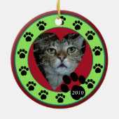 Pet Paws 2010 Keramisch Ornament (Achterkant)