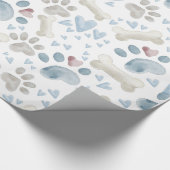 Pet Paws Bone en Hearts Cadeaupapier (Hoek)