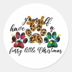Pet Paws hebben je zelf een fijne kerst Ronde Sticker