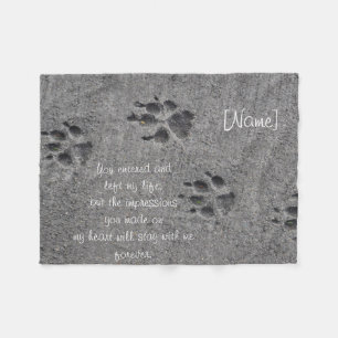 Pet Paws in Cement - Altijd daar Fleece Deken
