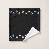 Pet Paws & Monogram on Black (Gant de toilette)