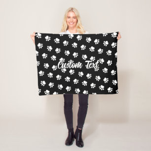 Pet Paws Pattern Fleece Blanket Deken