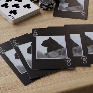 Pet Photo Black Cat Paw-afdrukkaarten Pokerkaarten