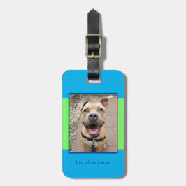 Pet Photo Blue en Green Bagagelabel