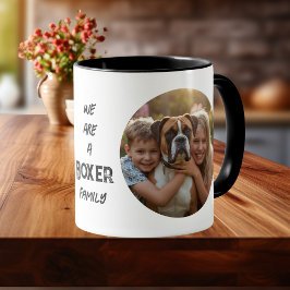 Pet Photo Boxer Family typography Black Personaliz Mok