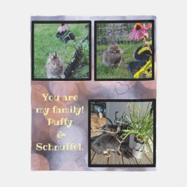 pet photo collage - 3 pictures fleece deken