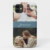 Pet Photo Collage Blauwgroen Blauw Case-Mate iPhone Case (Achterkant)
