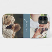 Pet Photo Collage Blauwgroen Blauw Case-Mate iPhone Case (Achterkant (horizontaal))