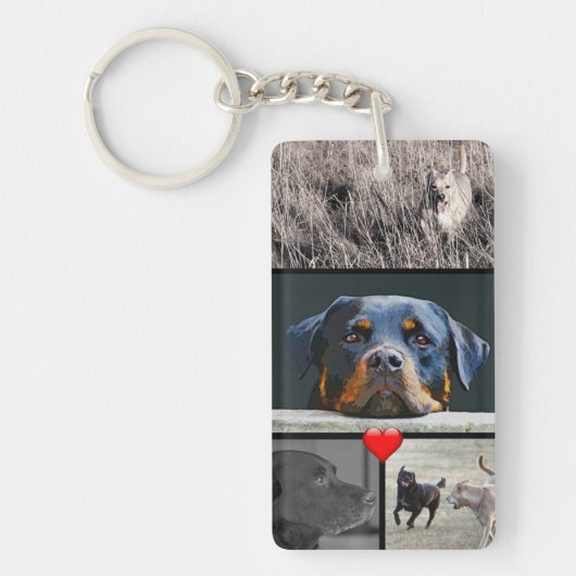 Pet Photo Collage Heart Sleutelhanger (Voorkant)