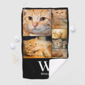 Pet Photo Collage Monogram Naam Golf Handdoek (Insitu)