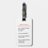 Pet Photo Crate Tag Emergency Contact Information Bagagelabel (Achterkant verticaal)
