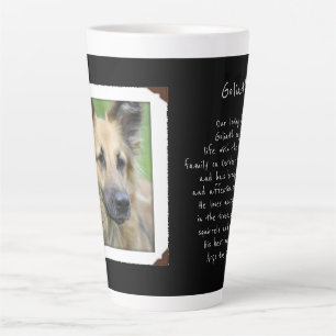 Pet Photo Dedication Mémoire Libellé Latte Mug