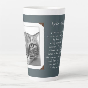 Pet Photo Dedication Mémoire Libellé Latte Mug