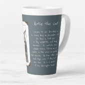 Pet Photo Dedication Memory Wording Latte Mok (Rechterhoek)