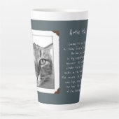 Pet Photo Dedication Memory Wording Latte Mok (Voorkant)