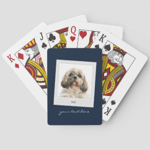 Pet Photo Dog Eigenaar Modern Script Birthday Pokerkaarten