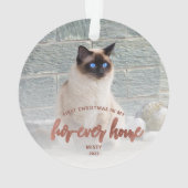 Pet Photo First Christmas Forever Accueil Rose Gol (dos)