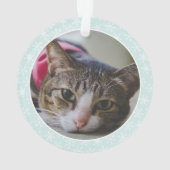 Pet Photo Gray Cat Kerstmis Ornament (achterkant)
