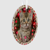 Pet Photo Jaar Herdenking Keepsake w Rendier Ornament (voorkant)