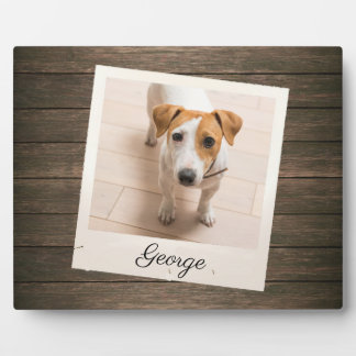 Pet Photo Lijst Rustic Wood - Aangepast Plaque Fotoplaat