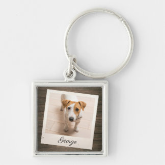 Pet Photo Lijst Rustic Wood - Aangepast Sleutelhanger