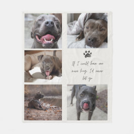 Pet Photo Memorial Blanket with Minimal Text & Paw Fleece Deken