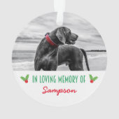Pet Photo Memorial Christmas Holly (dos)