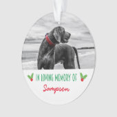 Pet Photo Memorial Christmas Holly (devant)