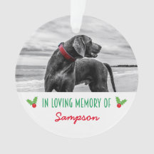 Pet Photo Memorial Christmas Holly