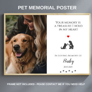 Pet Photo Memorial Pet Loss Quote gepersonaliseerd Poster