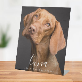 Pet Photo Memorial Tribute Reclamebord Met Voetstuk