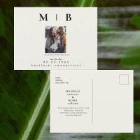 Pet Photo Monogram Cream Sla de datum van de bruil