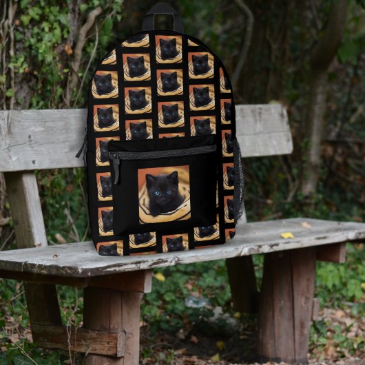 Pet Photo Motif sac à dos noir