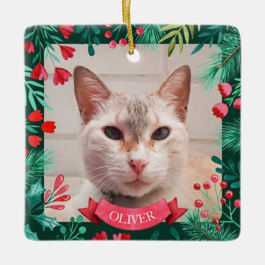 Pet Photo Ornament Waterverf Botanicals (Voorkant)