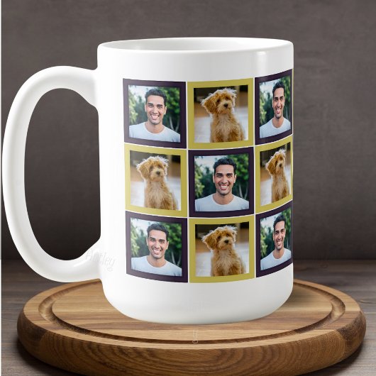Pet Photo Patchwork Squares Pattern Mom Dad   Koffiemok