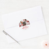 Pet Photo Paw Print Pun Kerstfeestdag Ronde Sticker (Envelop)