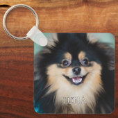 Pet Photo Personalized with Name Dog Lover Sleutelhanger (Voorkant)