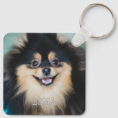Pet Photo Personalized with Name Dog Lover Sleutelhanger (Achterkant)