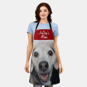 Pet Photo Red White Dog mam Schort (Gedragen)