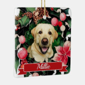 Pet Photo Waterverf Kerstmis Keramisch Ornament (Rechts)