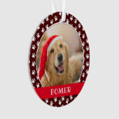 Pet Photo with Paw Print Pattern with Name (devant)