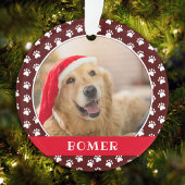 Pet Photo with Paw Print Pattern with Name