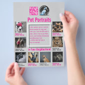 Pet Photography Session Flyer With QR Code & Tear‑ (Hand)
