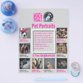 Pet Photography Session Flyer With QR Code & Tear‑ (Enkel)
